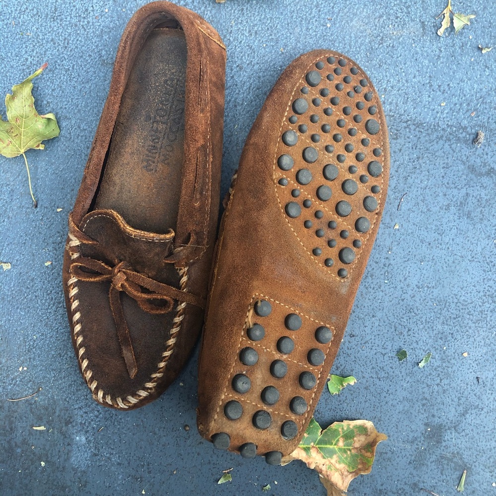 Genuine leather Minnetonka moccasins